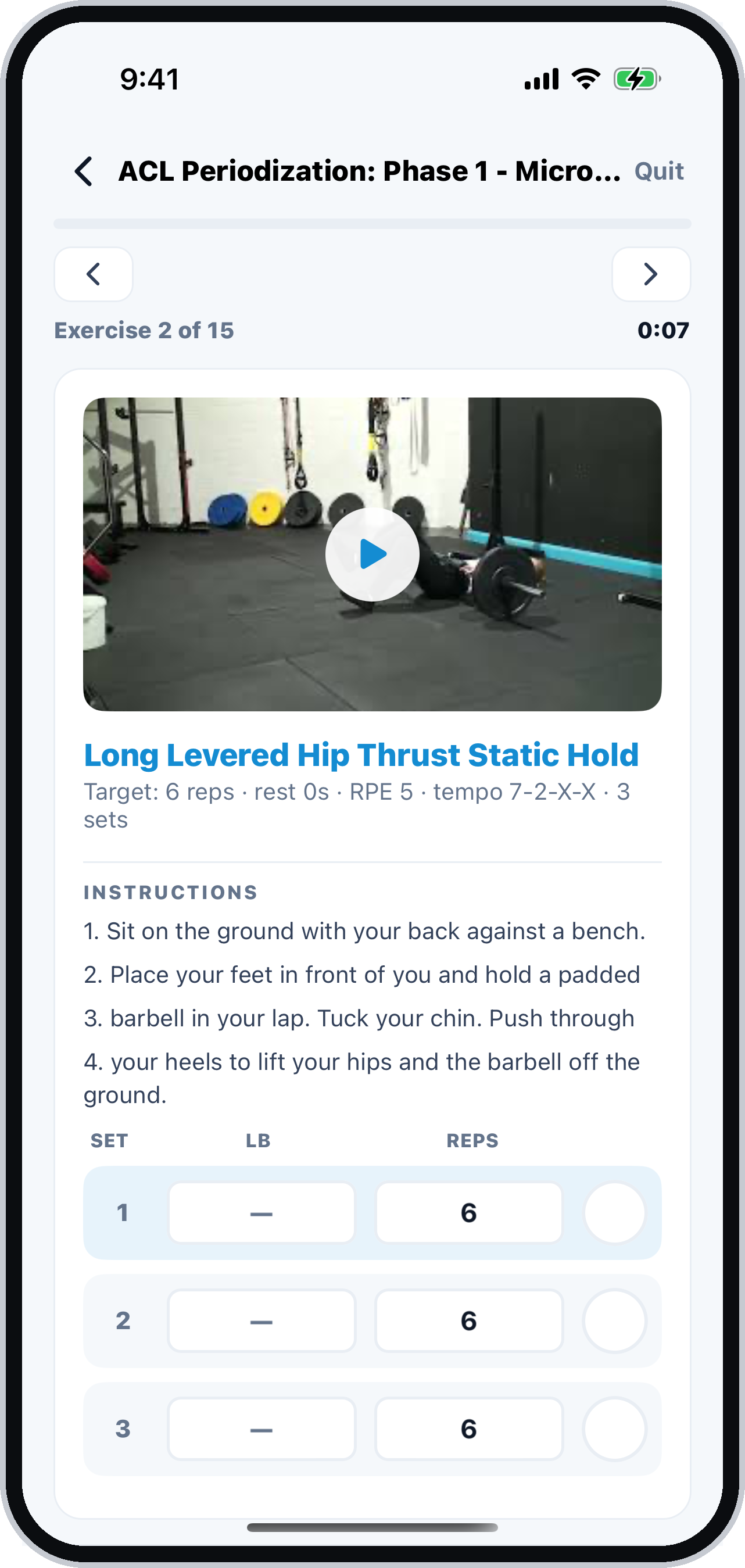An exercise playing, with written instructions